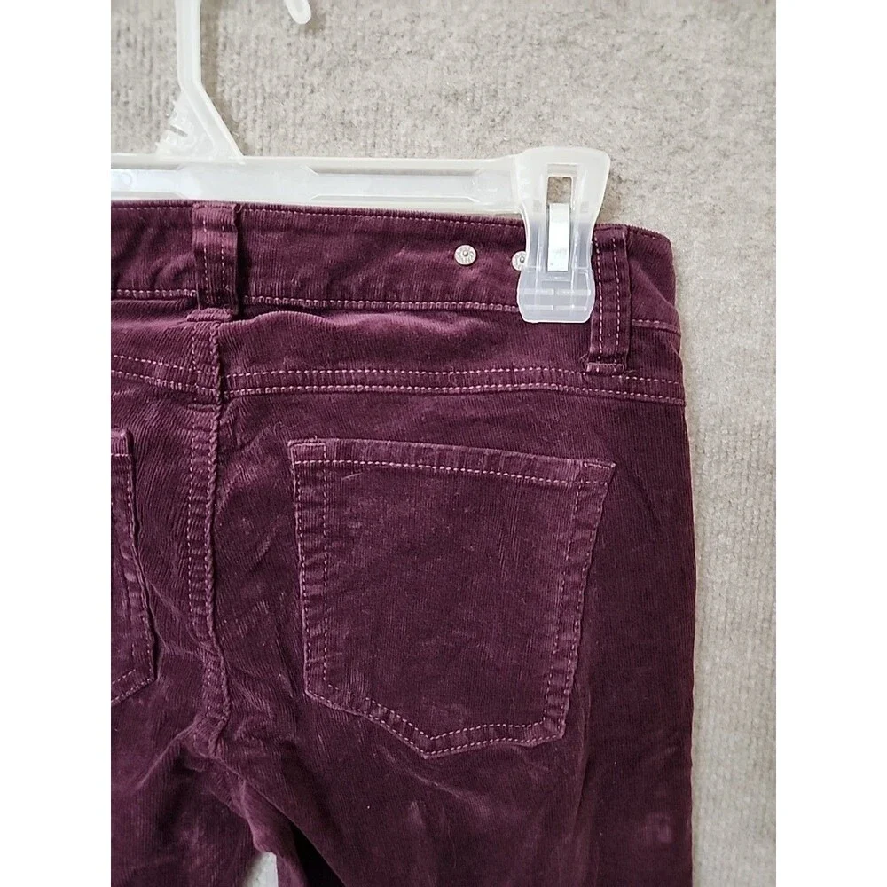 Cabi Skinny Corduroy Pants Womens 2 Wine Red Stretch